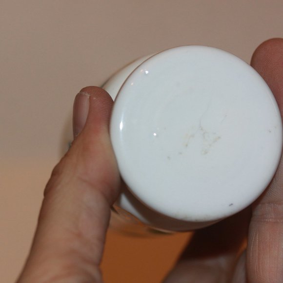 Bohemian Czech Cased White Over Green Glass Windows Gold Detail TOOTHPICK HOLDER - Picture 3 of 4